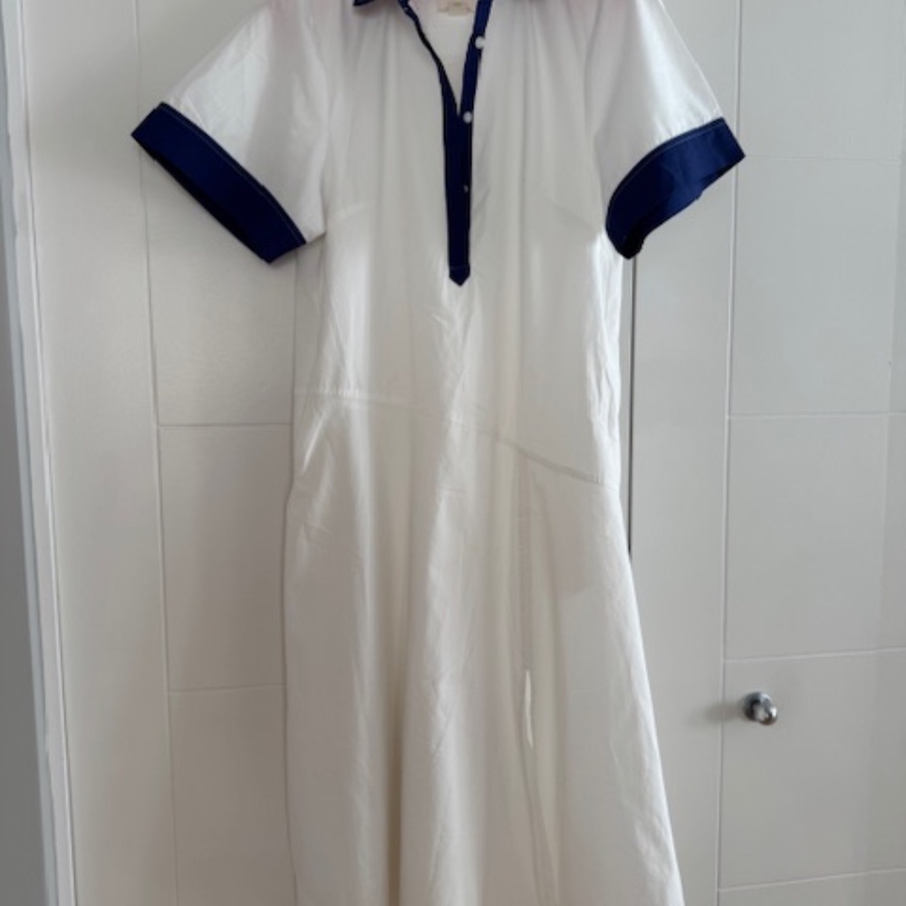 MAEVE ANTHROPOLOGIE - Maxi Dress - NEW - White & Cobalt Blue - Size M